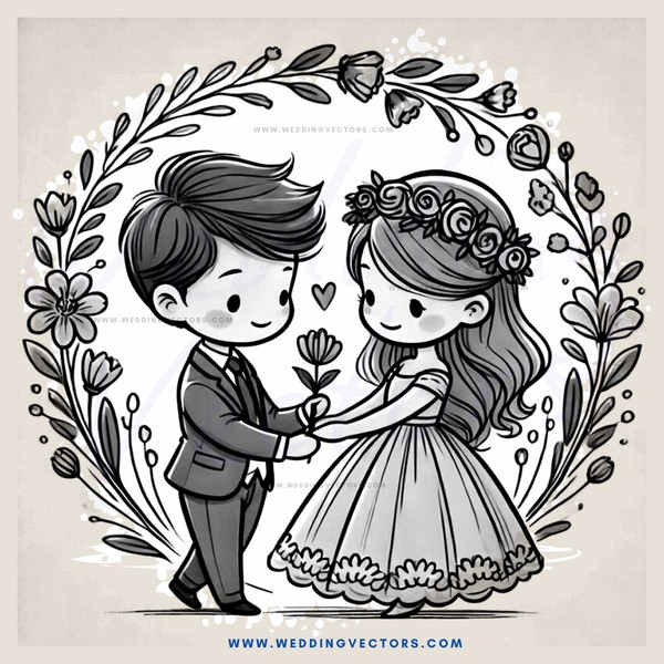 a couple in wedding attire
