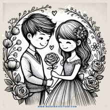a couple holding hands and flowers