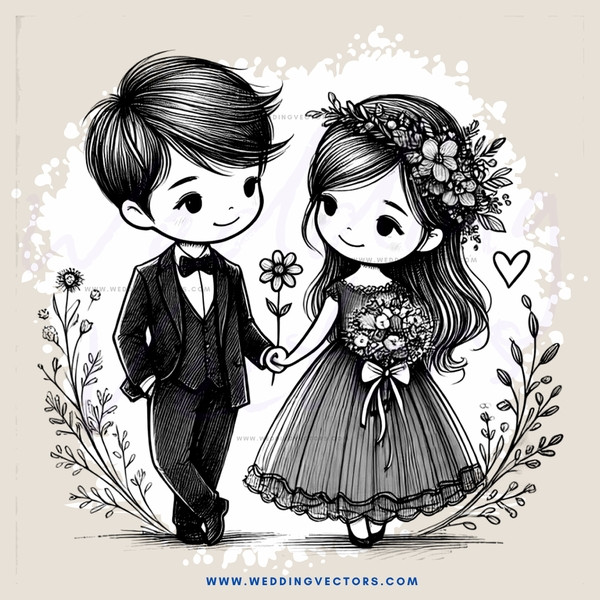 a couple on their wedding day
