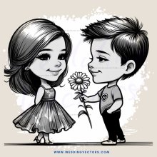 boy and girl with dandelion
