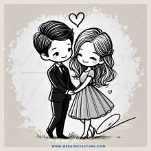 boy and girl kissing with heart symbol above them
