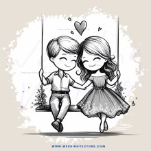 boy and girl on swing