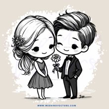 a couple holding hands and flowers