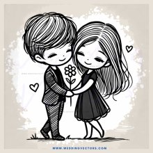 a couple in black and white