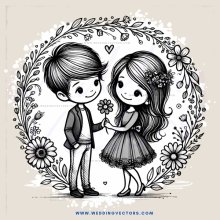a couple holding hands and flowers