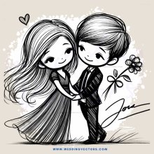a boy and girl holding hands