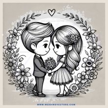 a picture of a couple in wedding attire