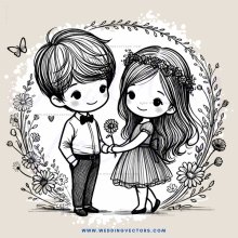 a boy and girl holding hands