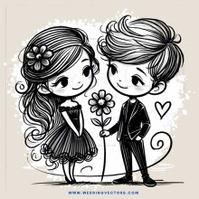 two kids holding a flower