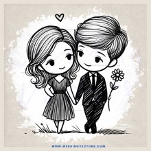boy and girl on grass with heart