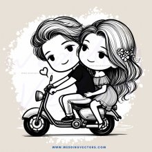 a boy and girl ride on a scooter