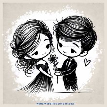 a couple in black and white