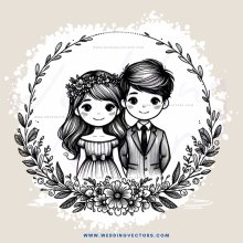 couple posing for picture in circle