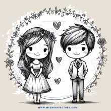 a boy and girl standing in a circle