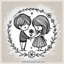 the love between two people represented by flowers and leaves