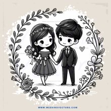 the couple in rose petal bouquet