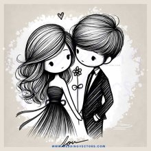 a girl and boy in wedding dress