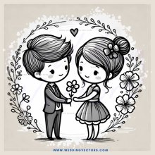 wedding picture in black and white