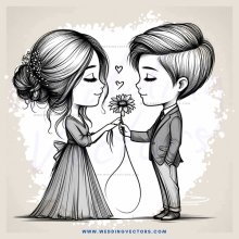 lovebirds holding a flower
