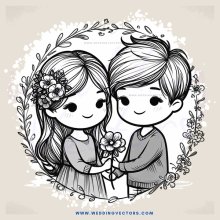 two children holding flowers