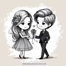 a couple holding hands and flowers