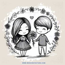 two kids holding flowers and smiling