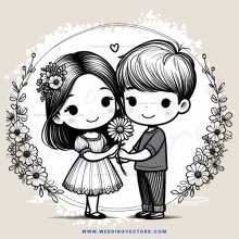 children holding flowers and smiling