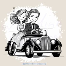 a couple in a vintage car