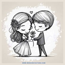 two people hugging with flowers and one is holding a flower