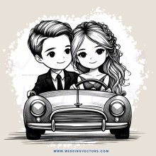 a boy and girl in a car together