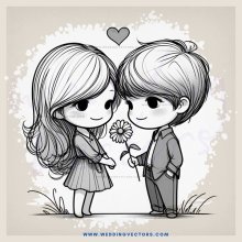 a couple holding hands and a flower