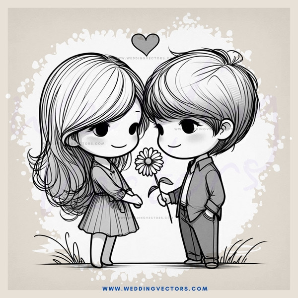a couple holding hands and a flower