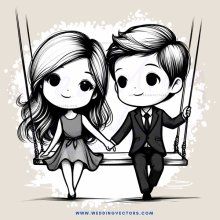 boy and girl on swing