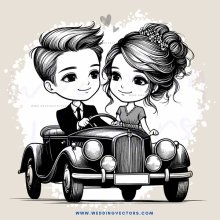 lovers in antique car