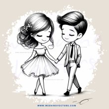 a boy and girl holding hands