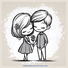 two children holding flowers and wearing dresses