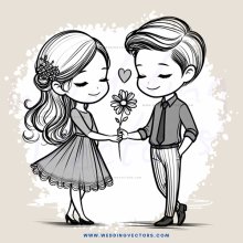 two people sharing a flower