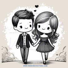 a couple walking hand in hand