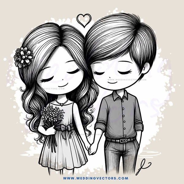 two people holding hands and flowers
