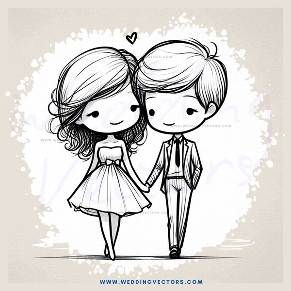 two people in black and white