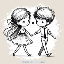 boy and girl holding hands