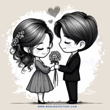 two kids holding flowers