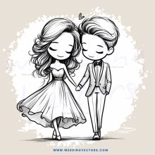 two people holding hands in wedding attire