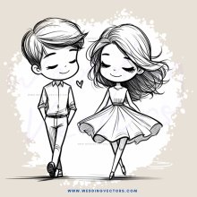 a boy and girl pose for a picture with hearts