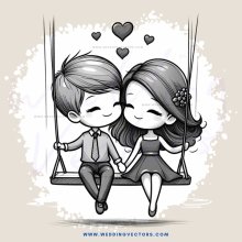 a young couple on a swing