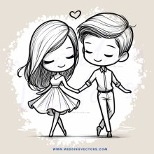 lovers' kissing duet in black and white