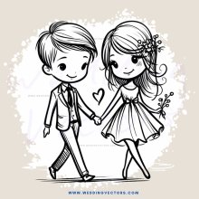boy and girl holding hands