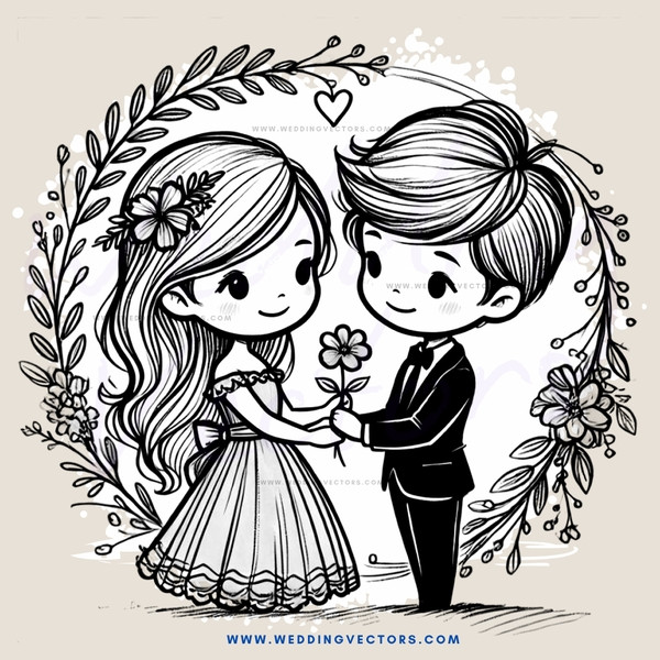 a couple holding hands and flowers