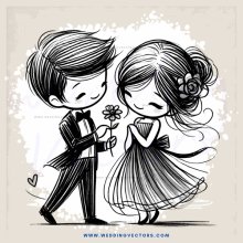 a couple holding flowers