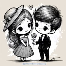 two people holding hands and flowers